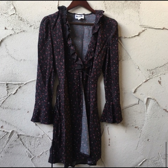 RARE Rouje Chrystale Wrap Mini Floral Dress size 4 - Picture 4 of 12